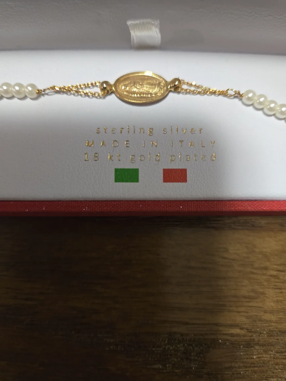 Mia Fiore Italy 7 Inch Bracelet with Cross & Our Lady of Guadalupe 925 Silver